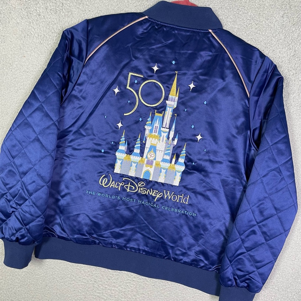 Walt Disney World 50th Anniversary Castle Satin Bomber Jacket